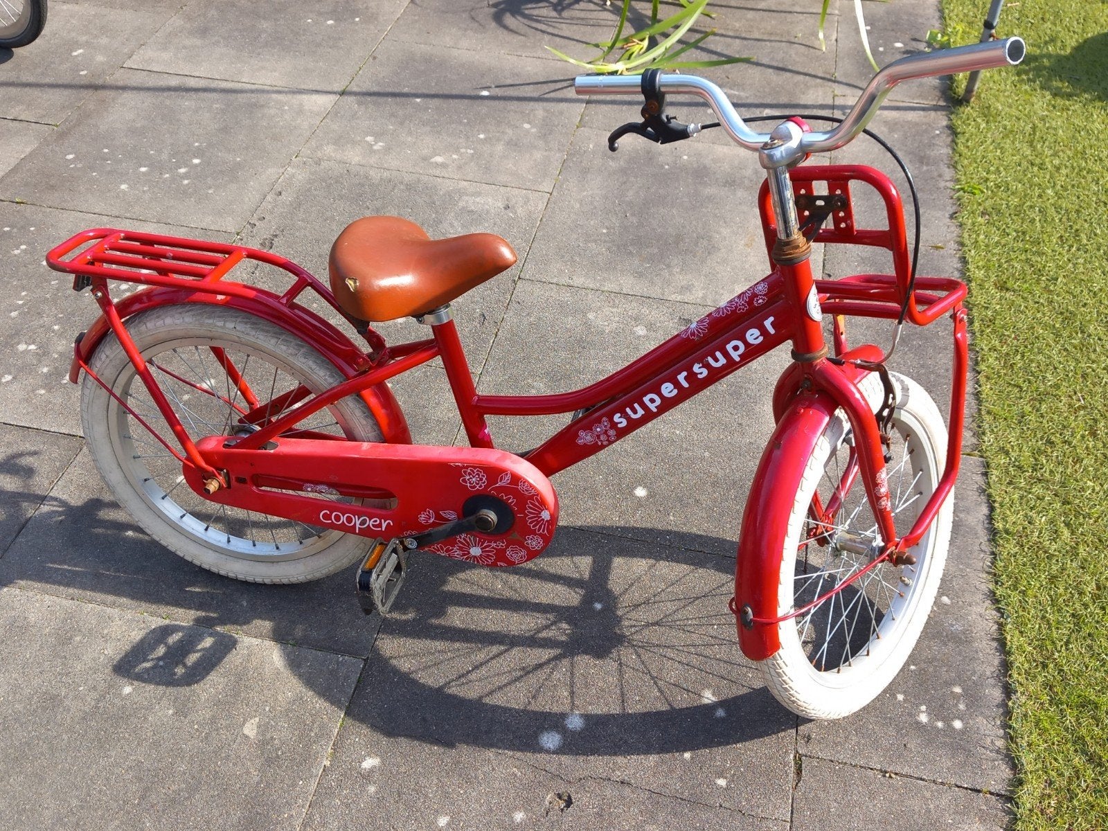 Rode kinderfiets Supersuper Cooper 20 inch, Ophalen, Terugtraprem, Supersuper Cooper, 16 tot 20 inch