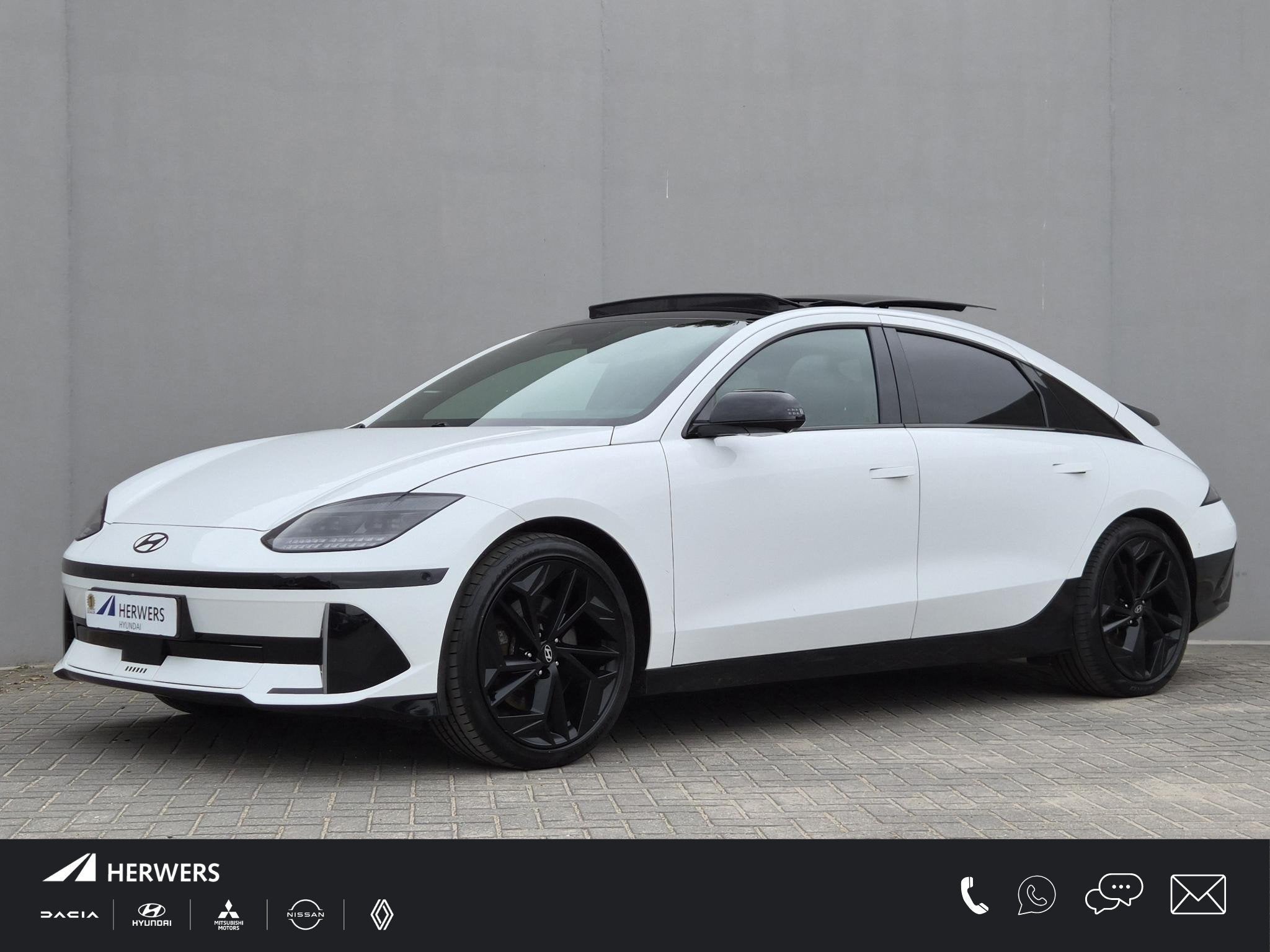 Hyundai IONIQ 6 First Edition AWD 77.4 kWh / 100% SOH / 8 ja, Auto's, Hyundai, Dealer onderhouden, Gebruikt, Leder en Stof, Wit