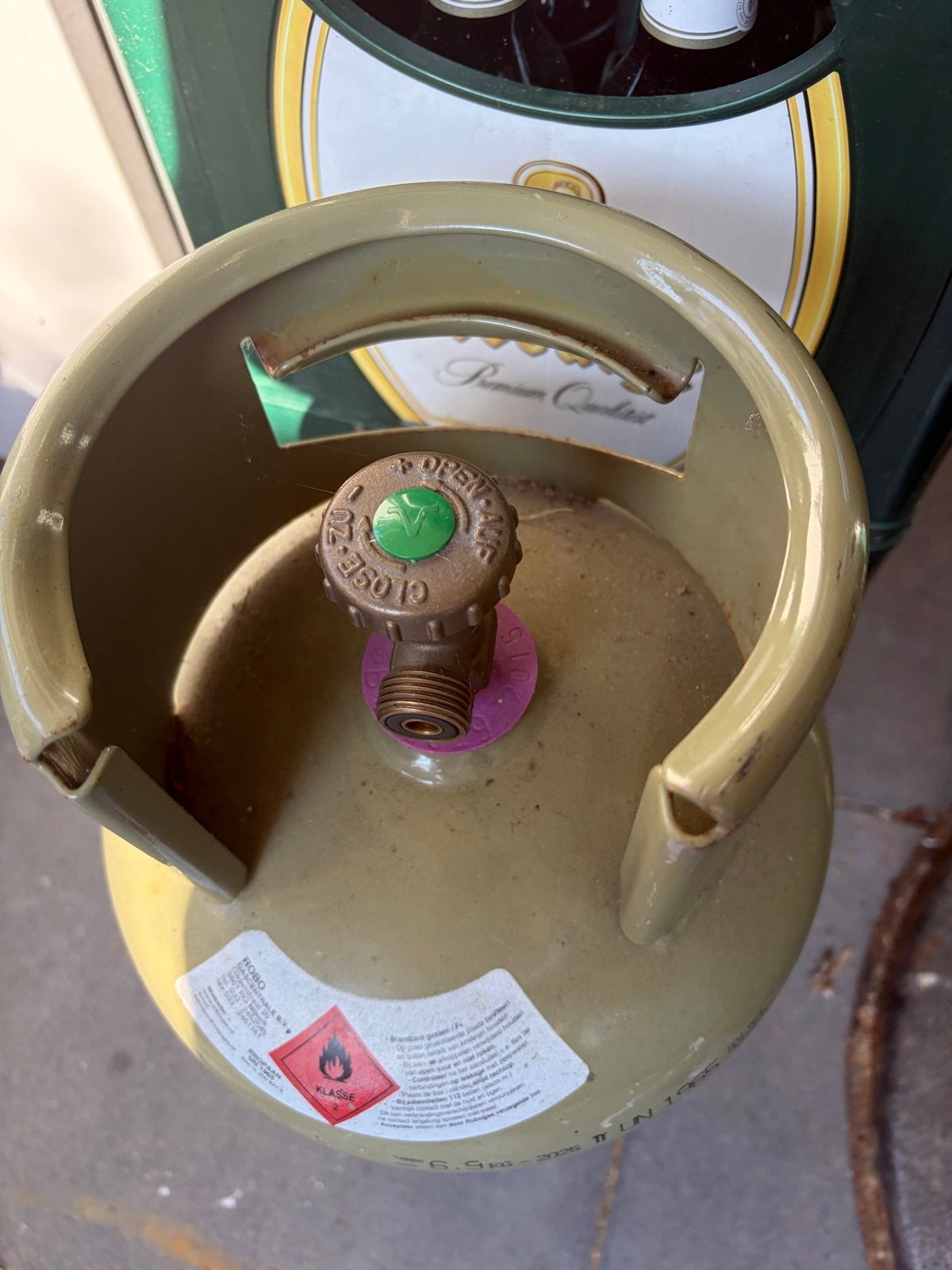 Robo-Gas gasfles 6.9kg - Leeg, Ophalen, Gebruikt