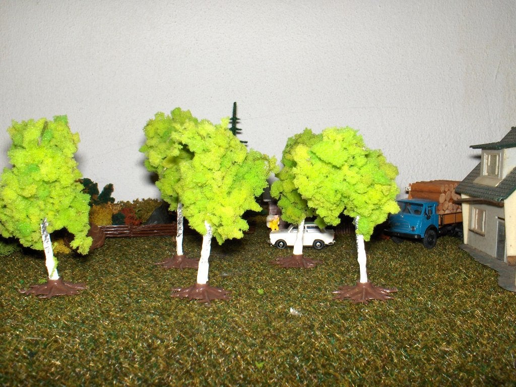 5 berken bomen 8cm. hoog Vero / Auhagen AANBIEDING, Overige merken, Natuur, Gelijkstroom of Wisselstroom, Nieuw
