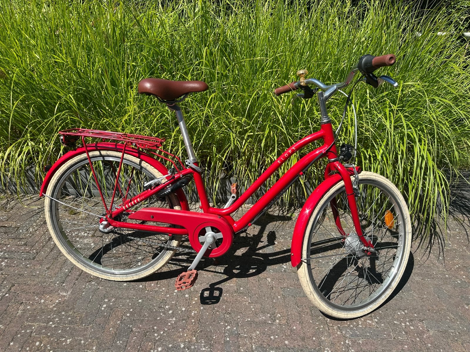 Rode Elops meidenfiets 24 inch (9-12 jaar) in goede staat, Ophalen, Velgrem, Versnellingen, Gebruikt