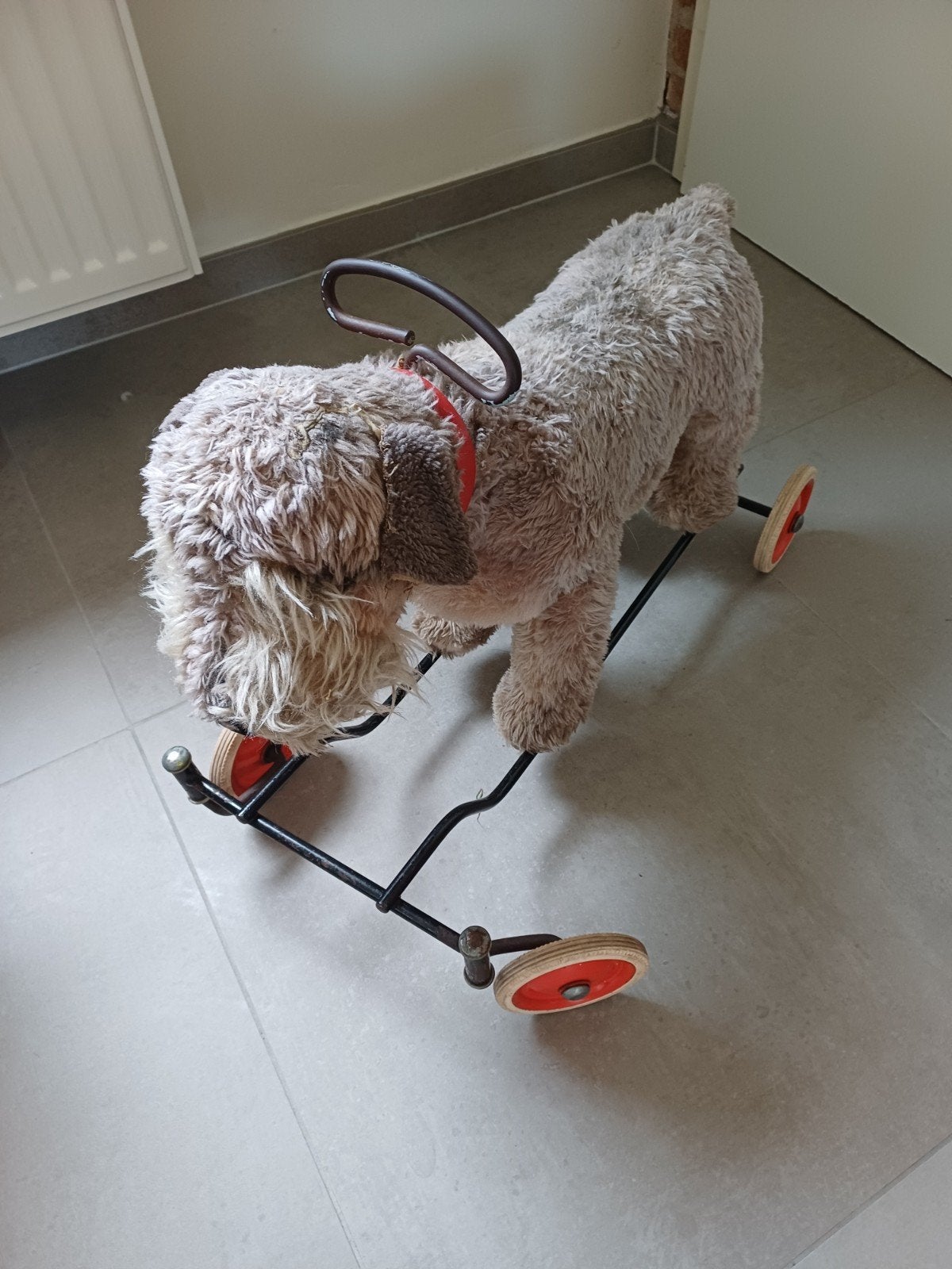 Antieke Steiff Fox Terrier op wielen jaren '50 - '60, Ophalen