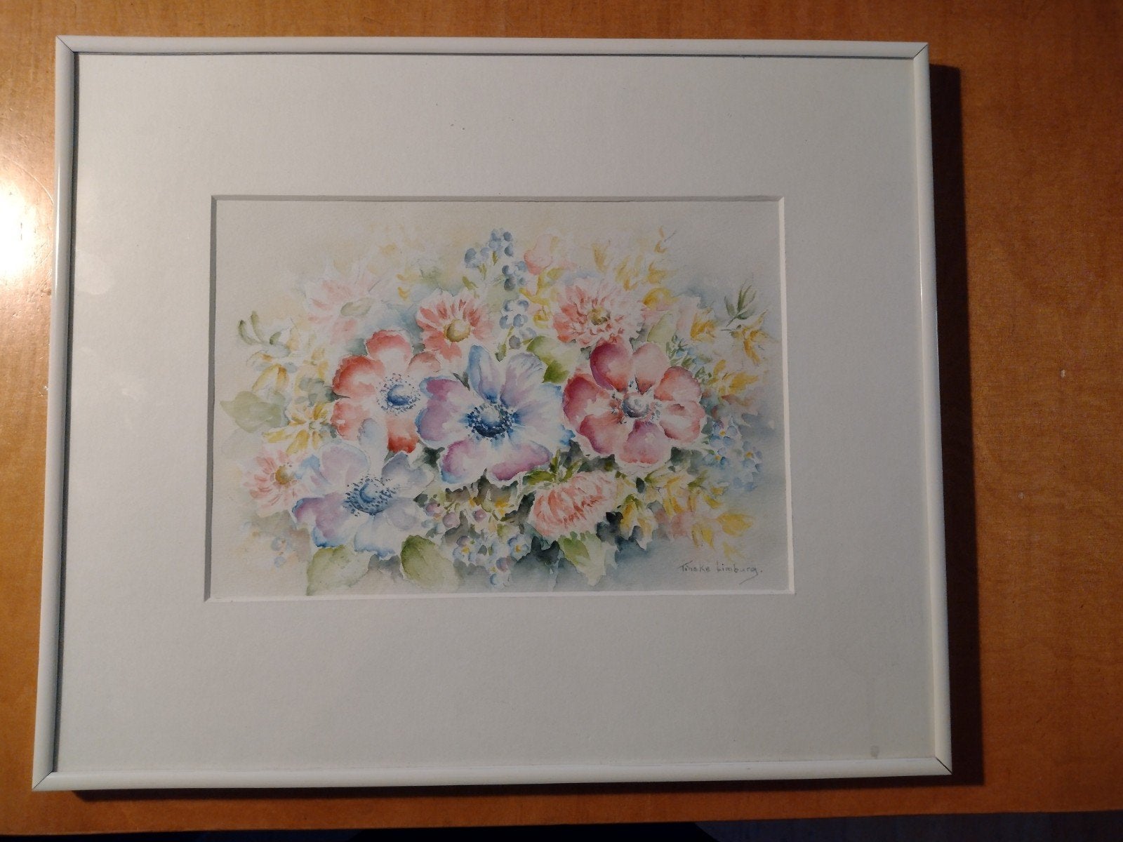 Aquarel Bloemenboeket van Tineke Limburg, Ophalen