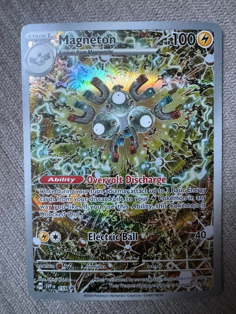 Magneton 159/SVP Full Art Promo Pokémon Kaart, Ophalen of Verzenden, Zo goed als nieuw, Losse kaart, Foil