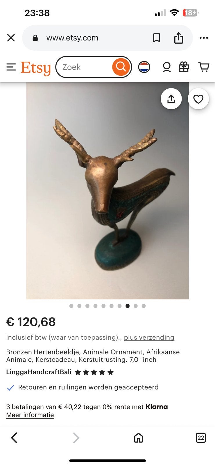 Mooi brons heert beeldje, Ophalen of Verzenden, Zo goed als nieuw, Dier