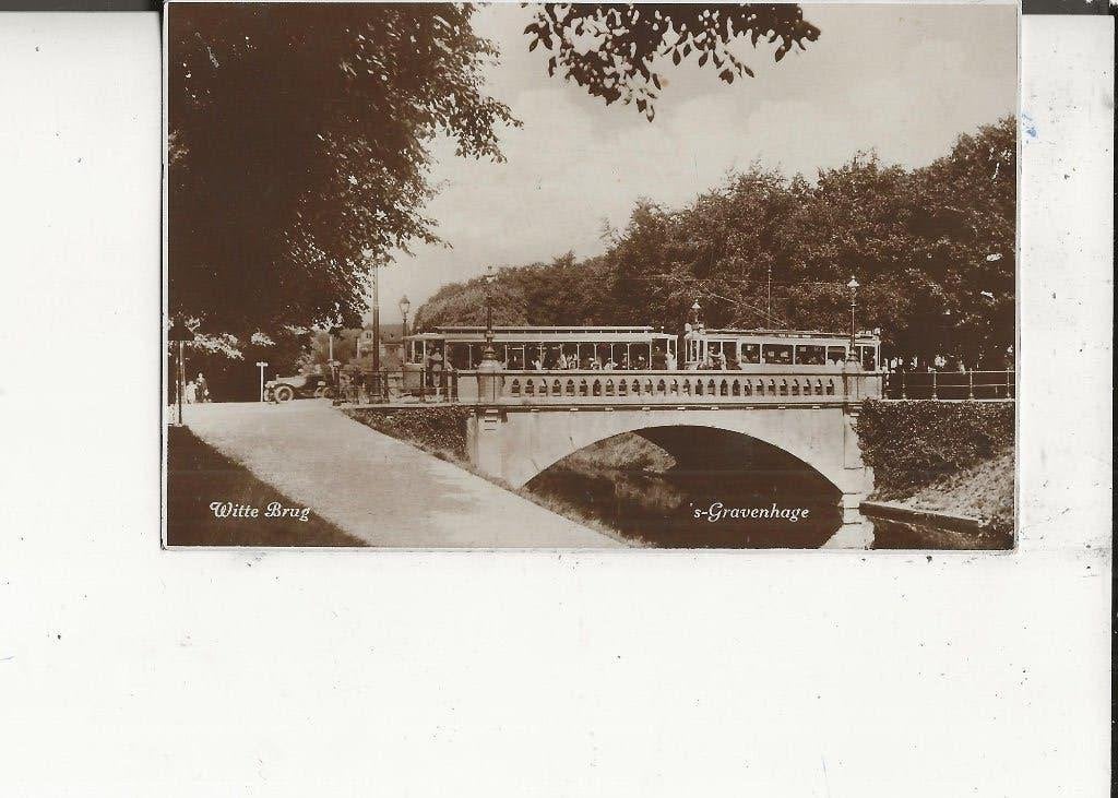 Scheveningen Wittebrug Tram Lijn 9 en Ford naar Kloetinge, Ophalen of Verzenden, 1920 tot 1940, Gelopen, Zuid-Holland