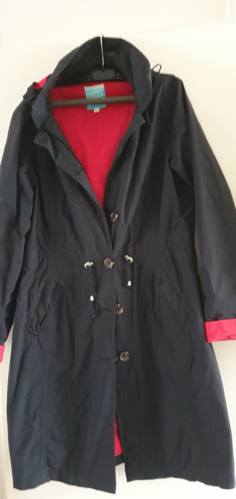 dames regenjas kleur donker blauw en rode binnenkant, Ophalen of Verzenden, Zo goed als nieuw, Blauw