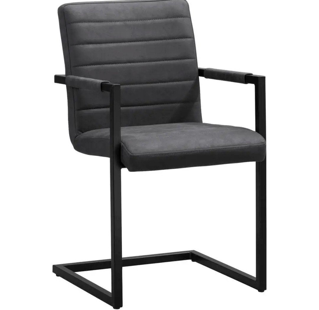 Twee nieuwe Leen Bakker eetkamerstoelen Lizzy antraciet, Huis en Inrichting, Stoelen, Ophalen, Nieuw, Grijs, Twee