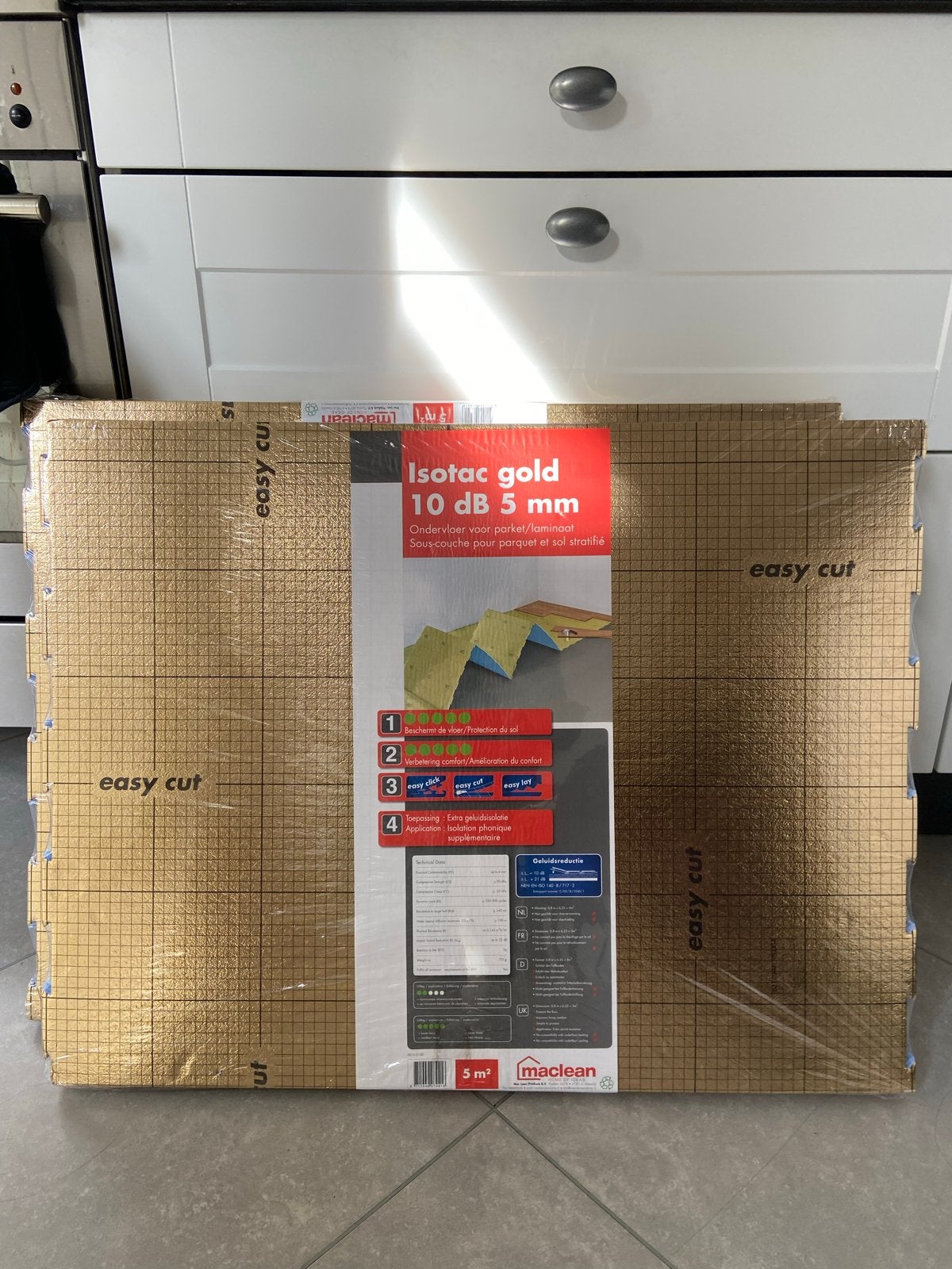 Isotac Gold 10 dB 5 mm ondervloer (5 m²), Ophalen, Kunststof, Overige typen, Nieuw