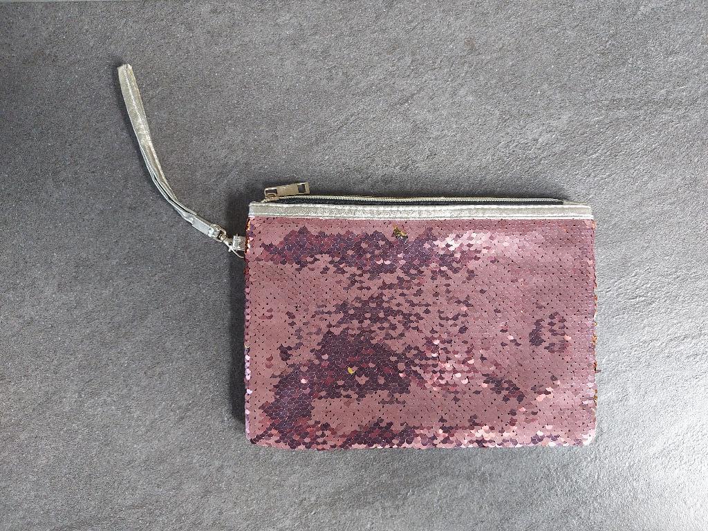 Toilettas met roze pailletten, Sieraden, Tassen en Uiterlijk, Toilettassen, Ophalen of Verzenden, Zo goed als nieuw, Roze, Meisje