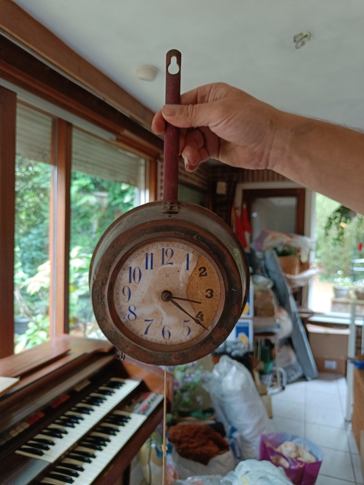Unieke Klok in Steelpan - Vintage Decoratie, Ophalen of Verzenden