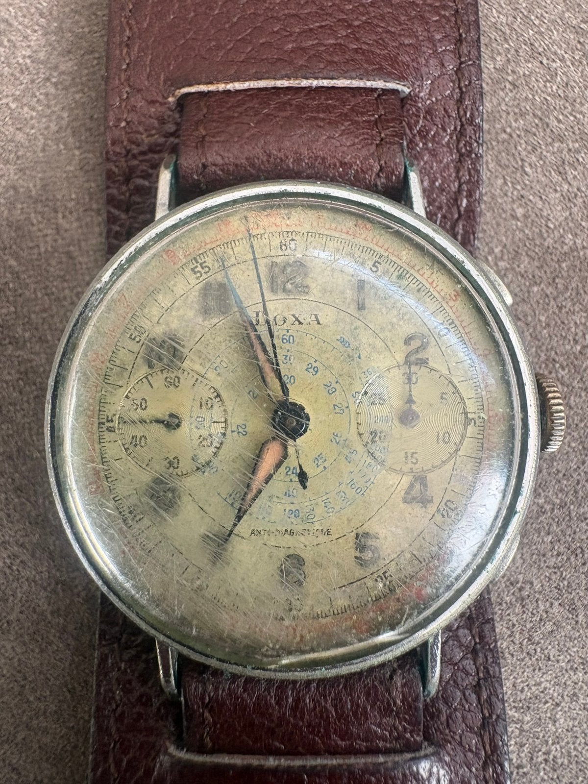 Doxa militair horloge caliber valjoux 22, Ophalen of Verzenden, Staal, Overige merken, 1960 of later