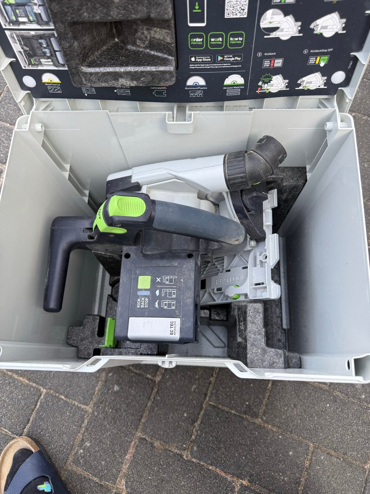 Festool TSC 55 KEB Accu Invalzaag - Zo goed als nieuw, Ophalen, Invalzaag, Zo goed als nieuw, 30 tot 70 mm