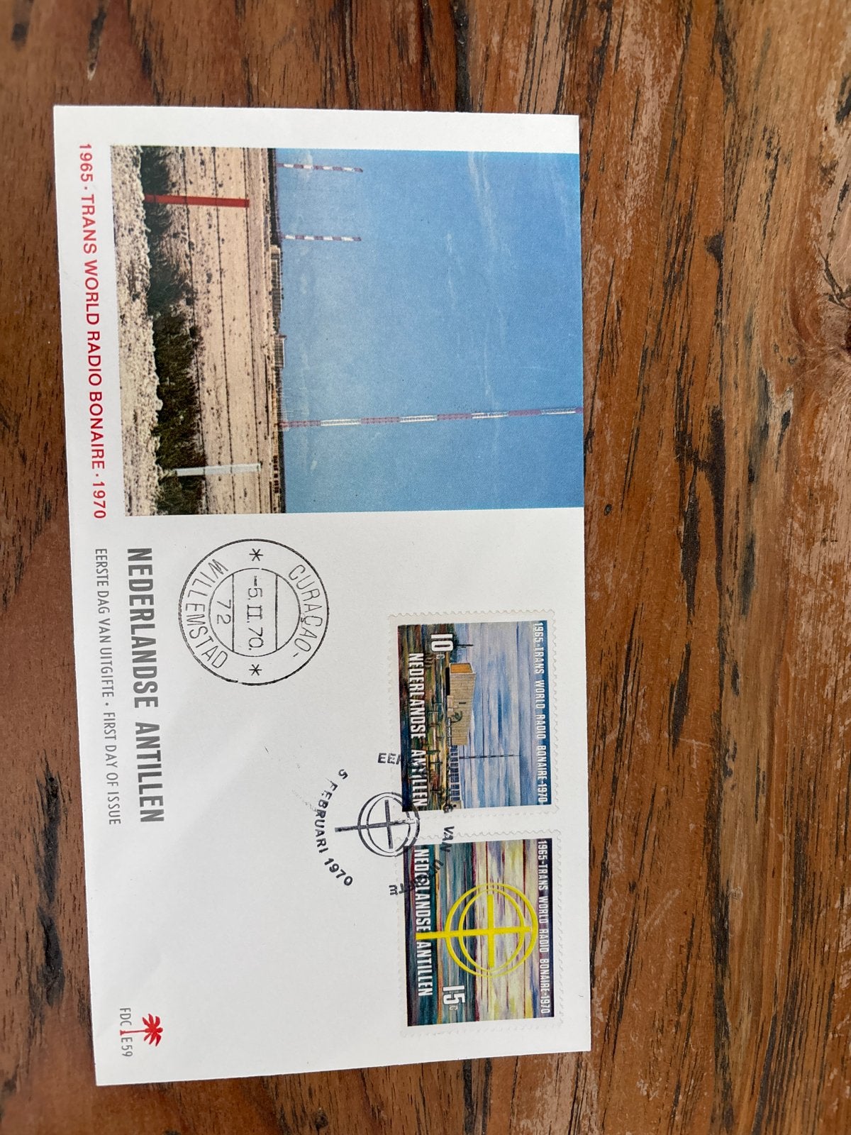 FDC Nederlandse Antillen 1970 - Trans World Radio Bonaire, Ophalen of Verzenden, Gestempeld