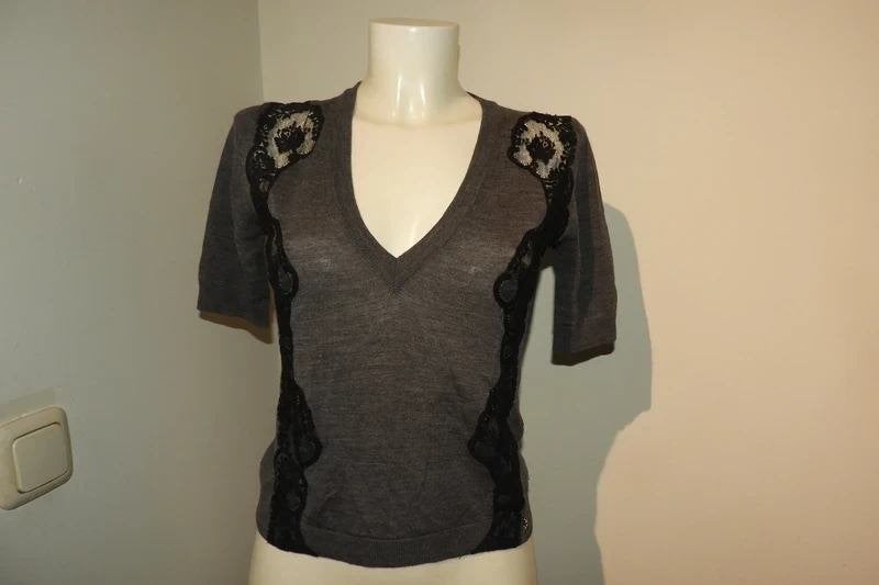 Elisabetta Franchi wollen trui zwarte open gewerkte kant I40, Kleding | Dames, Truien en Vesten, Zo goed als nieuw, Maat 34 (XS) of kleiner