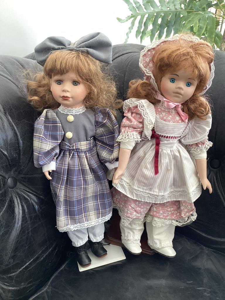 Set van 3 Porseleinen Poppen - Vintage Collectie, Verzamelen, Ophalen of Verzenden, Zo goed als nieuw, Pop