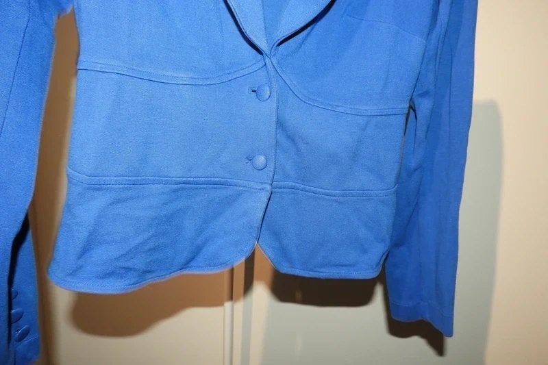 King Louie jasje soepel vallend azuur blauw kraag knopen M, Kleding | Dames, Maat 38/40 (M), Zo goed als nieuw, Jasje, King Louie