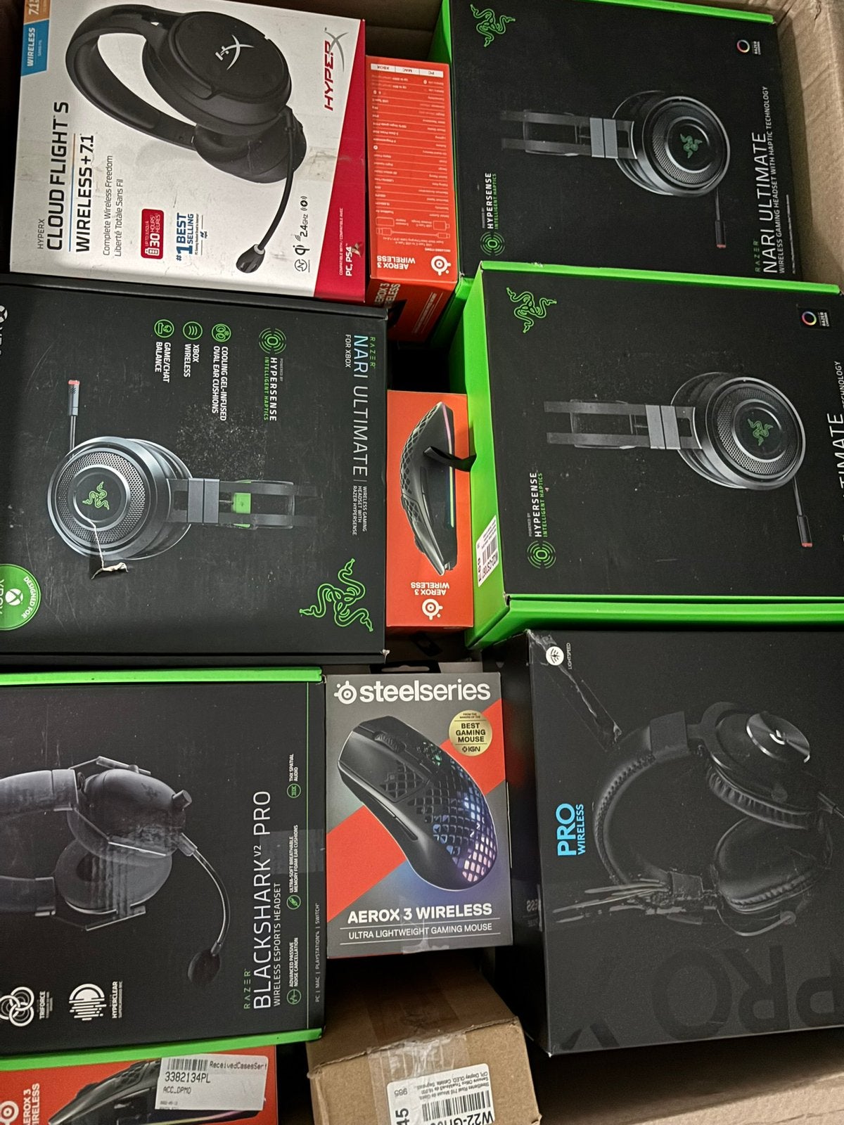 Gaming Retourdozen | Corsair Razer logitech | Retial €5.000+, Computers en Software, Hyper X, Refurbished, On-ear, Ophalen of Verzenden