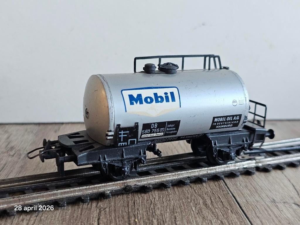 Modeltrein Ho TRIX-EXPRESS 3 rail ketelwagen, wagon MOBIL, Gebruikt, Gelijkstroom, Trix, Wagon