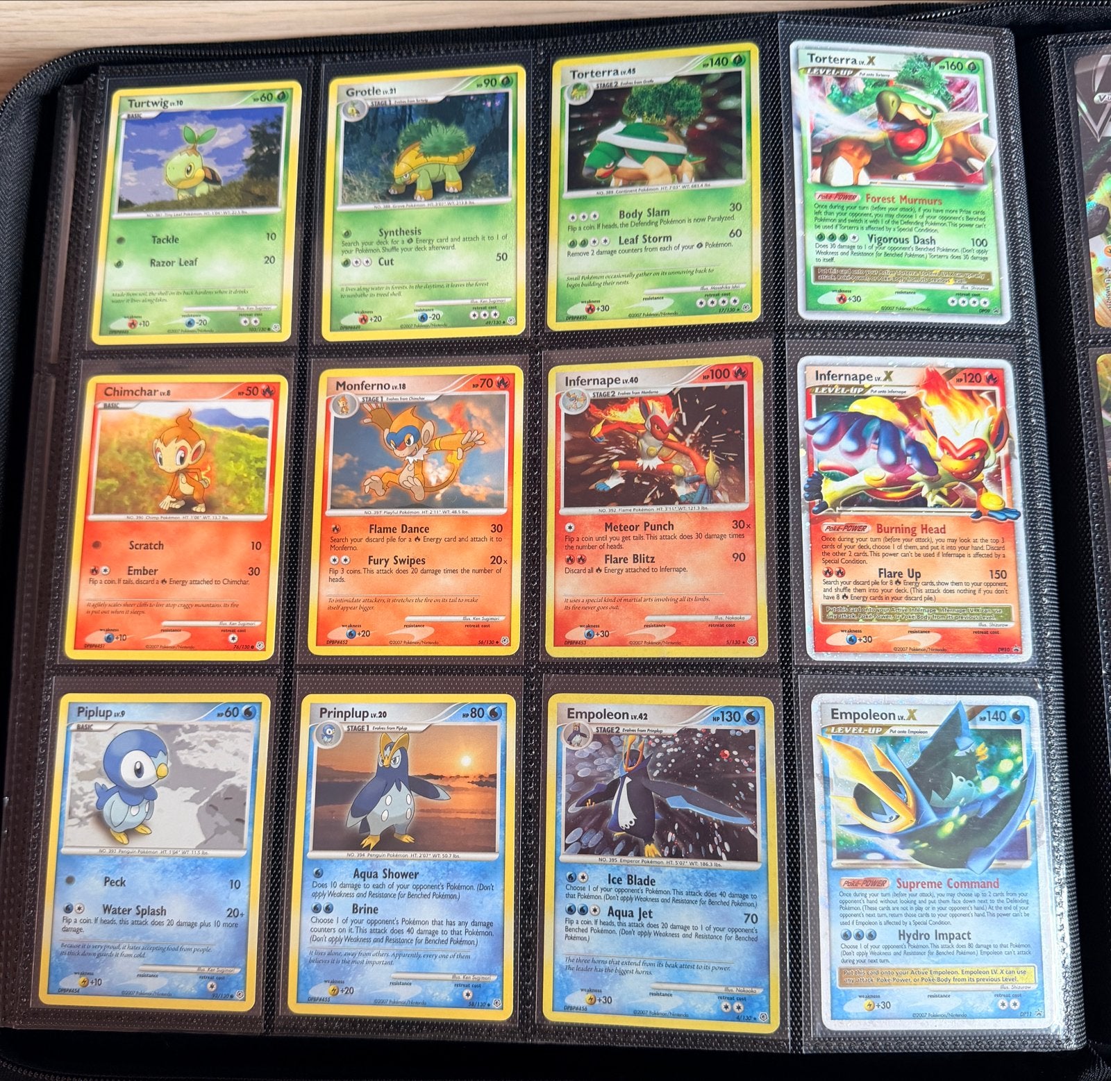 Pokémon kaarten Diamond & Pearl, starters evolutielijnen, Ophalen of Verzenden, Zo goed als nieuw, Meerdere kaarten, Foil