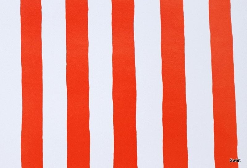 12741 Rood wit streepbehang van Rath en Doodeheefver swiet, Ophalen of Verzenden, Rood