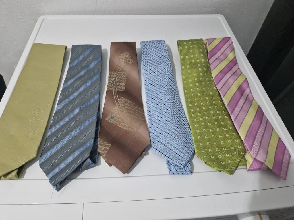 Set van 6 diverse heren dassen, Overige kleuren, Onbekend, Ophalen of Verzenden, Met patroon