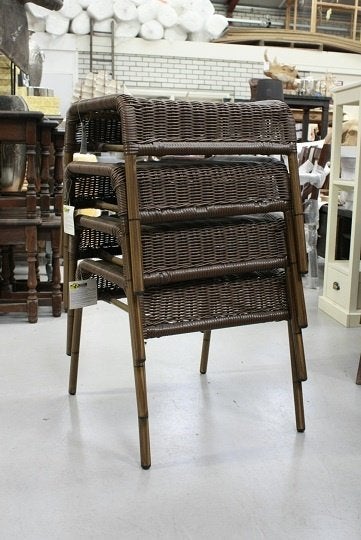 Handige hockers voetenbanken bijzettafel wicker stapelbaar, Ophalen of Verzenden, Nieuw