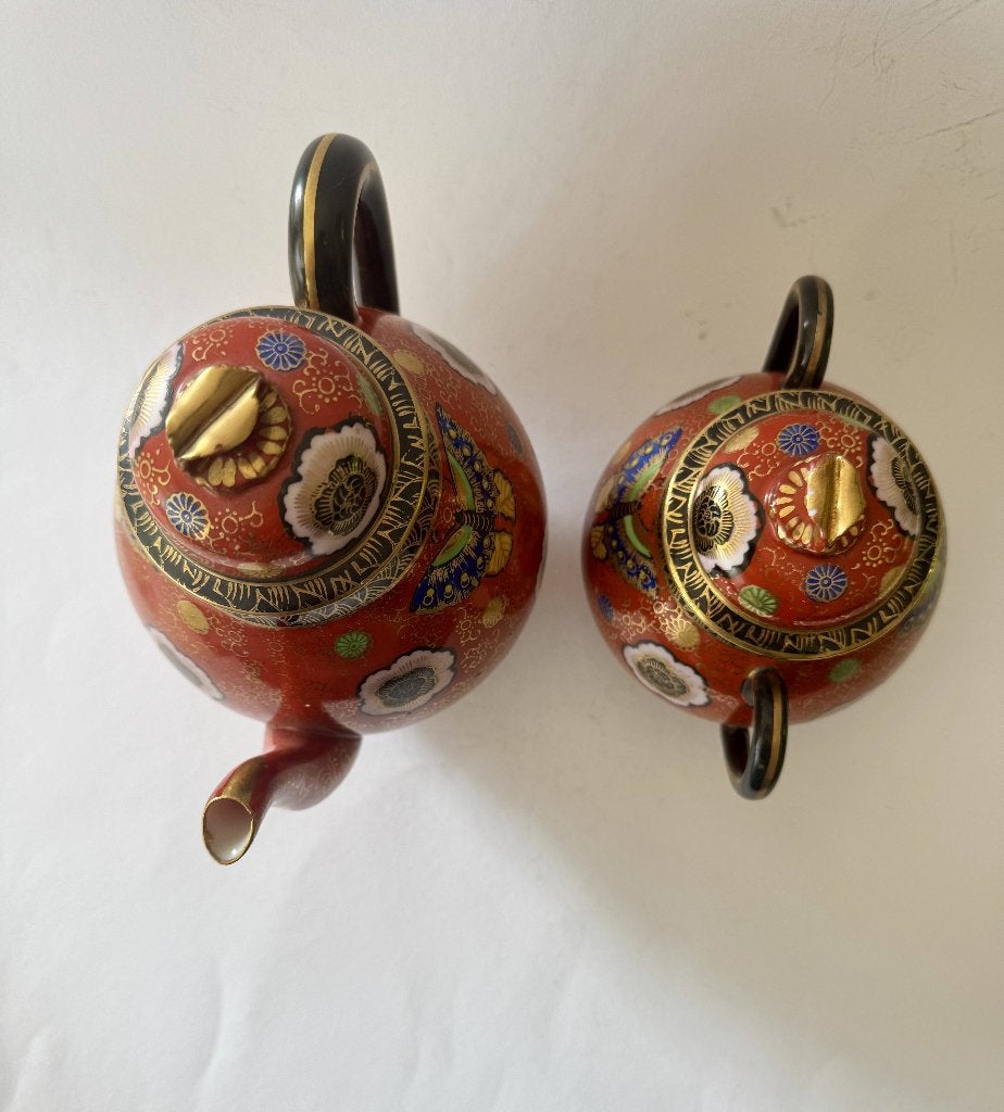 Satsuma aardewerk theepot en suikerpot Japan, Antiek en Kunst, Ophalen of Verzenden