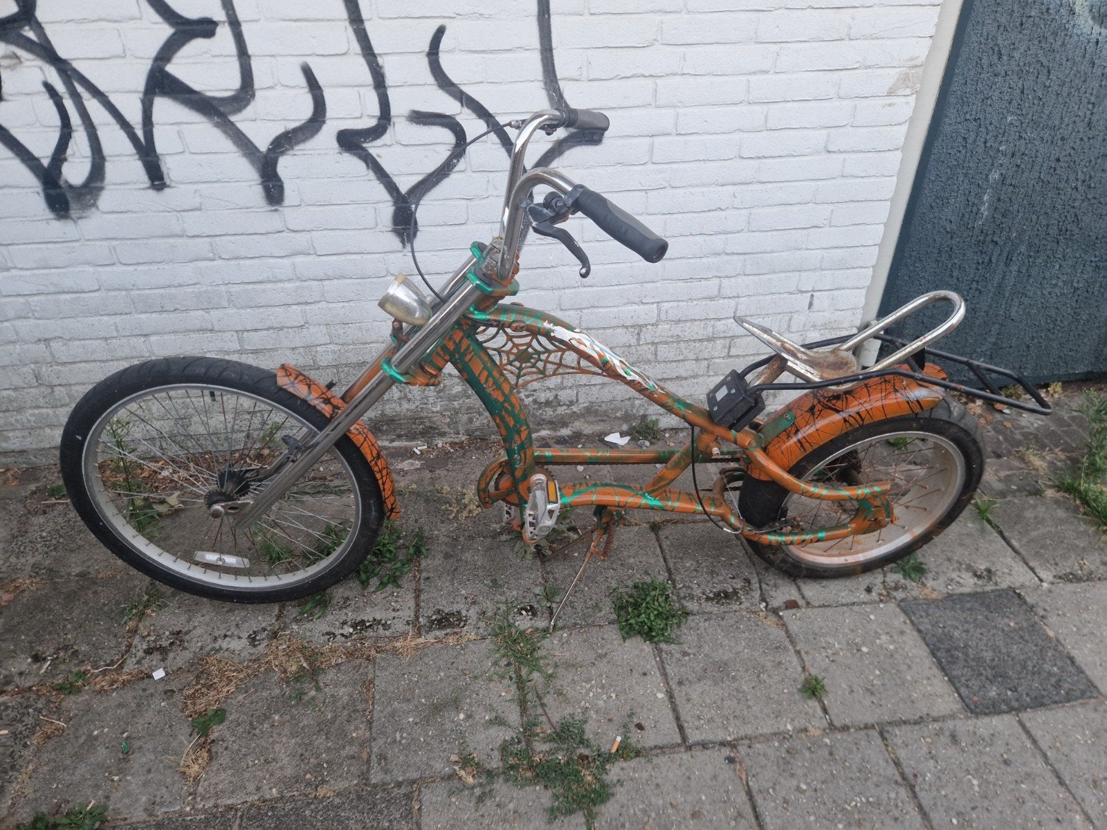 Unieke Chopper Fiets - Project of Onderdelen, Fietsen en Brommers, Fietsen | Cruisers en Lowriders, Ophalen, Terugtraprem, Gebruikt