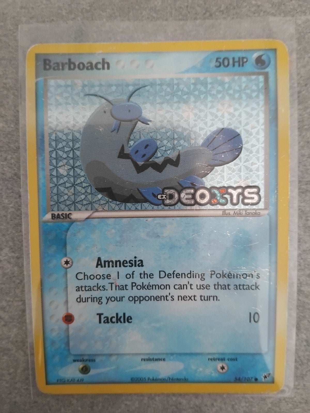 Barboach stamp Pokémon Kaart - Deoxys Set (Foil), Ophalen of Verzenden, Gebruikt, Losse kaart, Foil