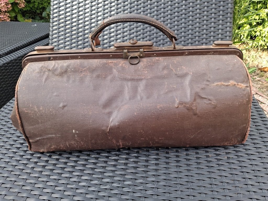Antieke dokterstas / reistas voor oldtimer of decoratie, Antiek en Kunst, Ophalen of Verzenden