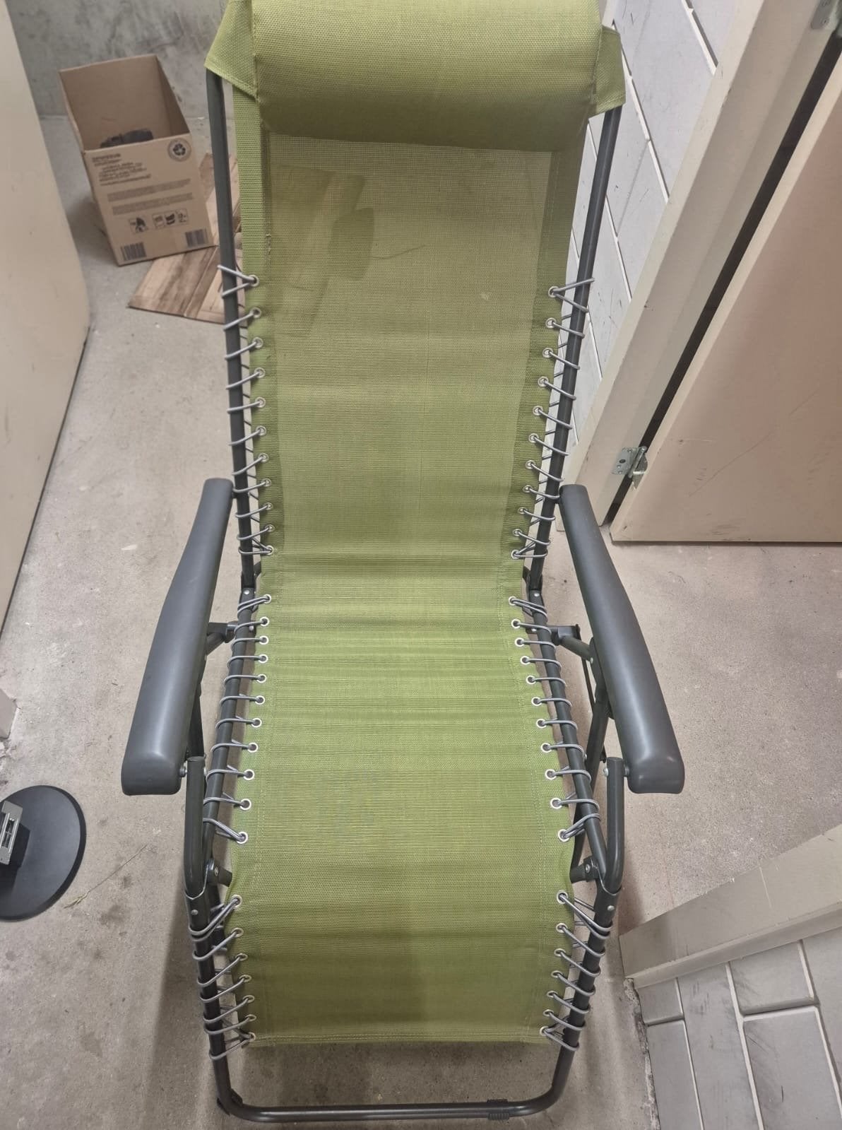 Zit-lig tuinstoel/balkonstoel met kussen, Tuin en Terras, Tuinstoelen, Ophalen, Gebruikt, Metaal, Verstelbaar