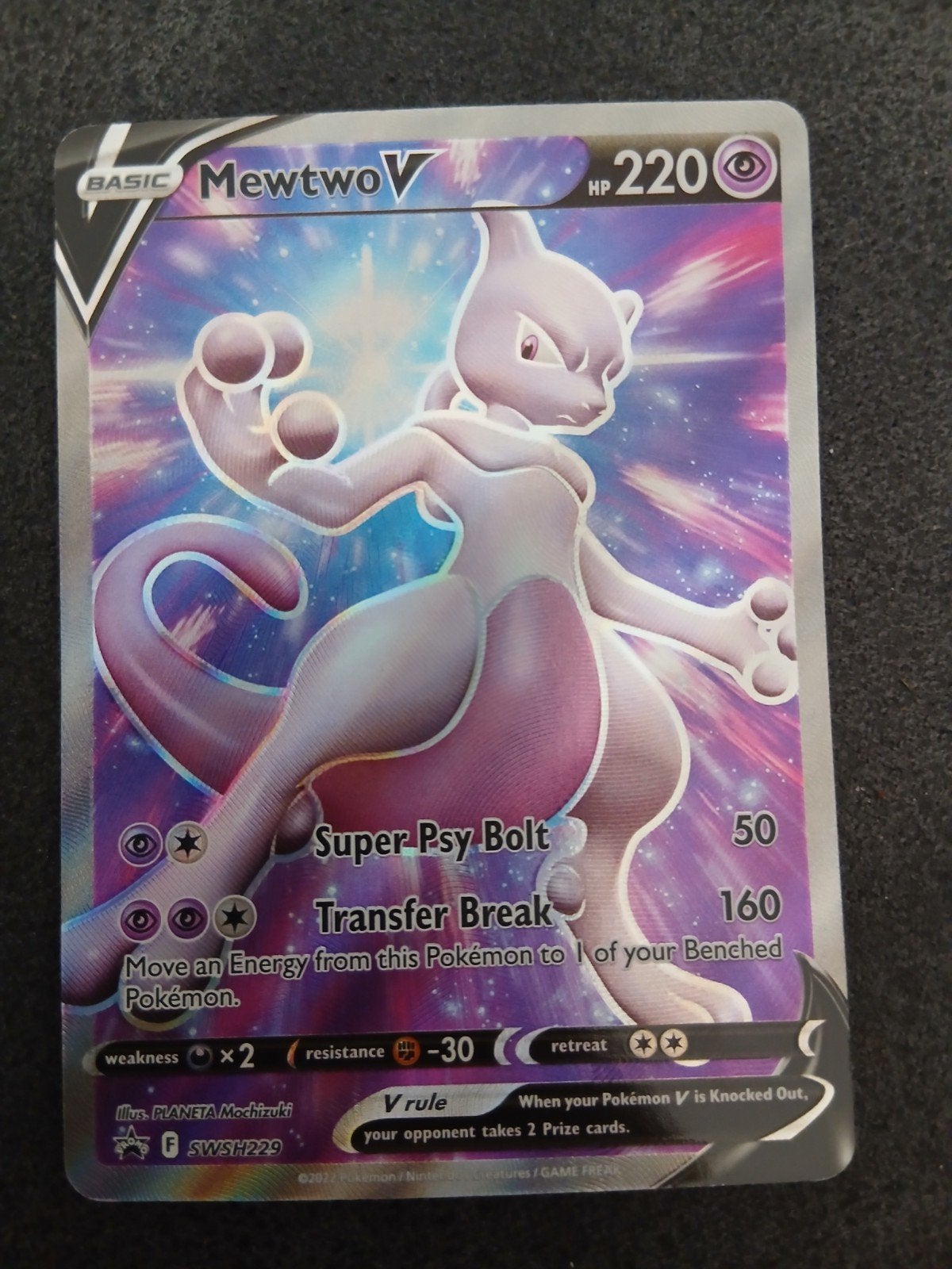 Mewtwo V Full Art Pokémon Kaart, Ophalen, Zo goed als nieuw, Losse kaart, Foil