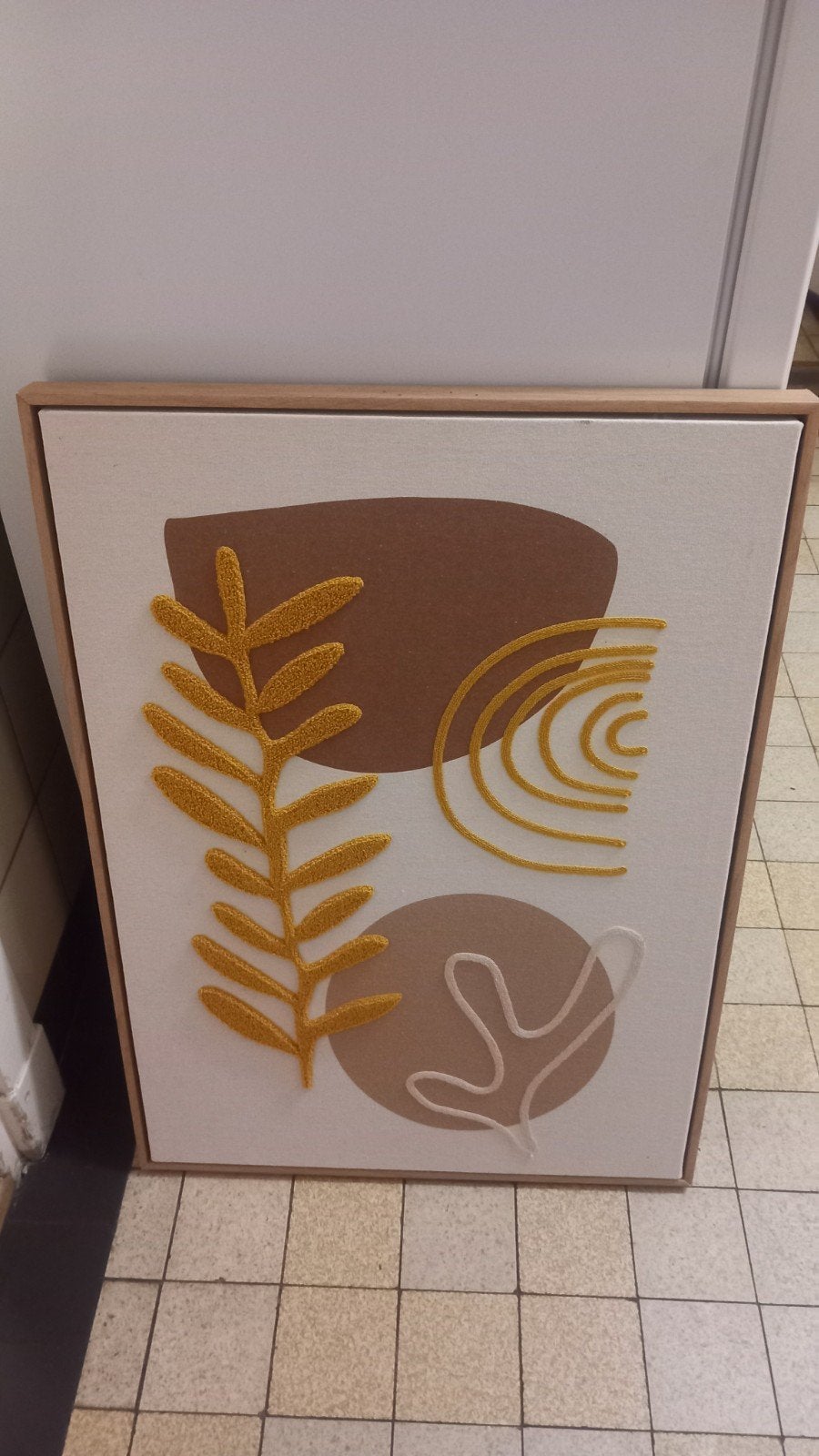 Abstracte Canvas met Bladmotief en Textuur, Ophalen, Nieuw, Overige typen