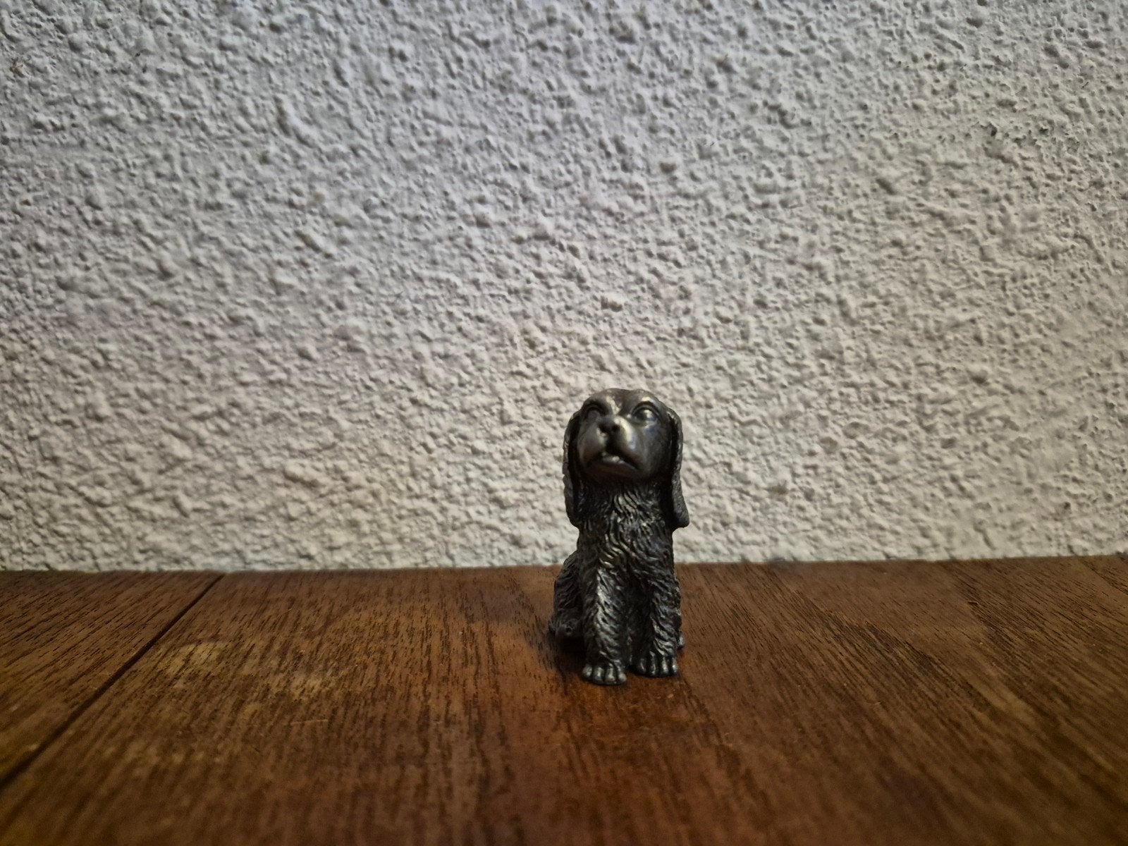 Vintage metalen hondenbeeldje - Cocker Spaniël, Ophalen of Verzenden, Gebruikt, Hond of Kat, Beeldje of Figuurtje