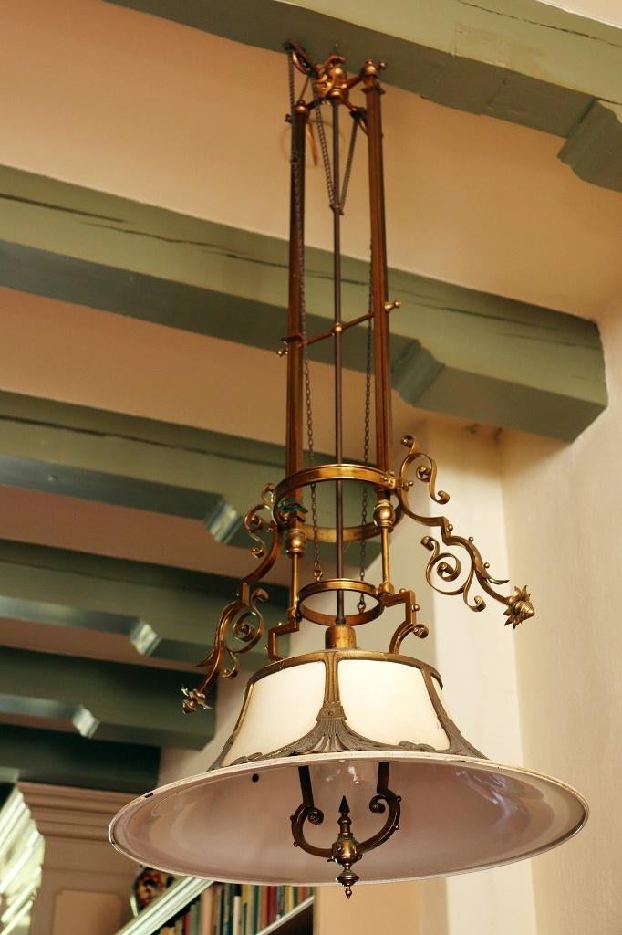 Unieke Art Nouveau hanglamp, Antiek en Kunst, Antiek | Lampen, Ophalen