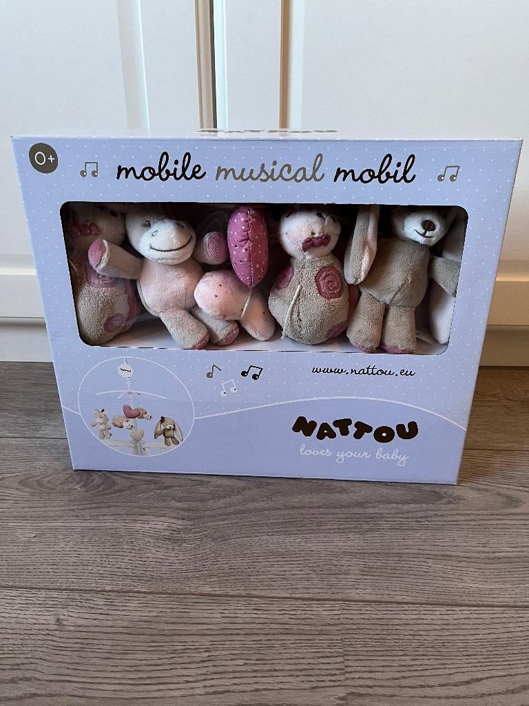 Nattou Muziekmobiel Nina, Jade & Lili, Ophalen, Zo goed als nieuw, Mobiel, Met geluid