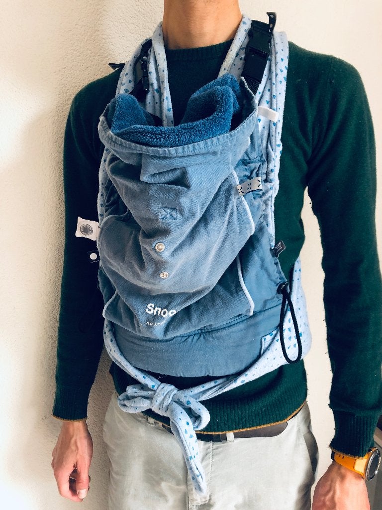 Draagzak Kiss&Carry Blauw, Gebruikt, Buik, Draagzak, Ophalen