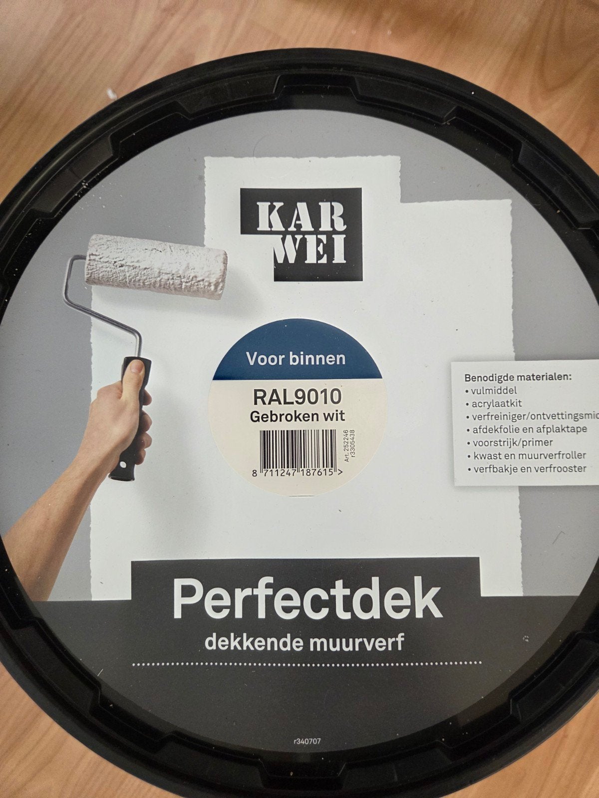 Karwei Perfectdek Muurverf RAL9010 Gebroken Wit, Doe-het-zelf en Verbouw, Ophalen, 5 tot 10 liter, Wit, Nieuw