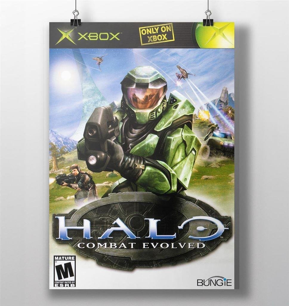 HALO | XBOX Cover 50x70 cm Retro Videogame Poster, Verzenden, Nieuw, A1 t/m A3, Film en Tv