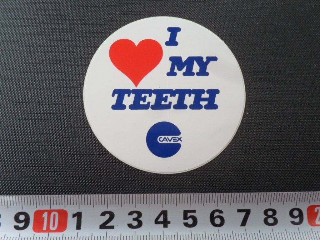 sticker  CAVEX I love my teeth, Ophalen, Zo goed als nieuw