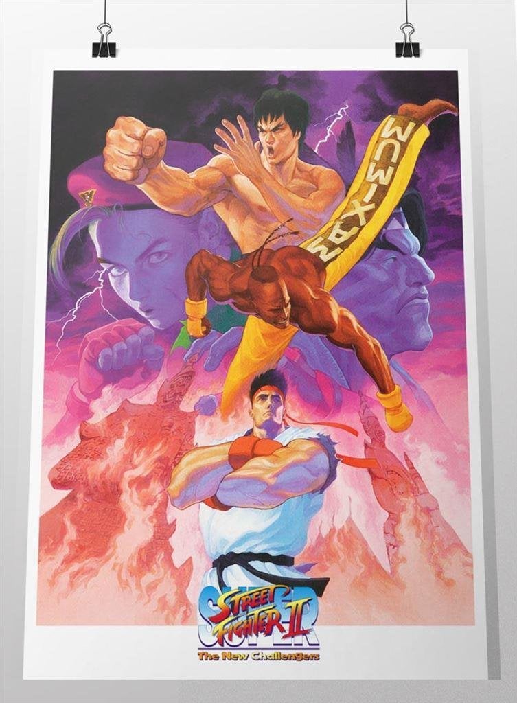 SUPER STREET FIGHTER II Retro Arcade Art Poster, Verzenden, Nieuw, A1 t/m A3, Film en Tv