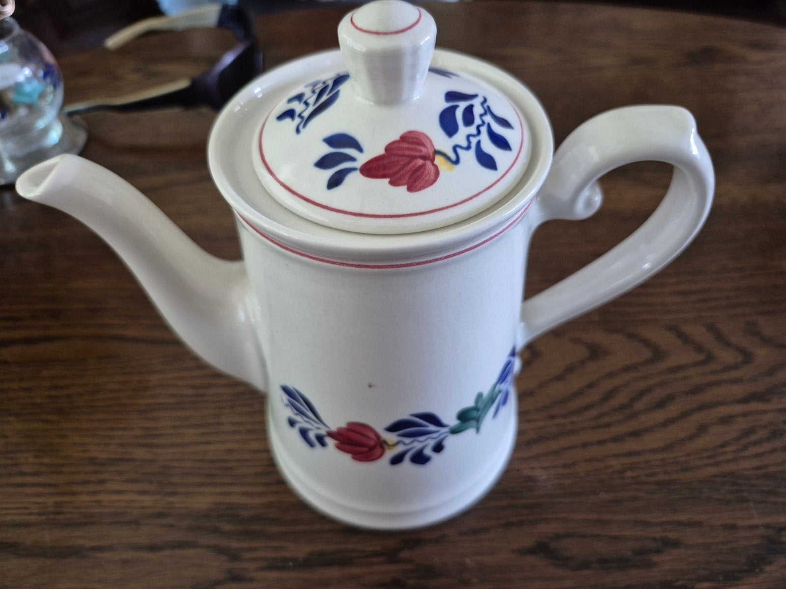 Vintage Boch Frères Keramis koffiepot met bloemmotief, Ophalen of Verzenden