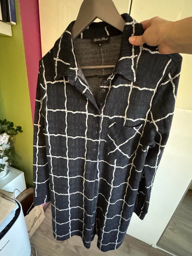 Sophia Perla geruite tuniek/jurk maat 38, Ophalen of Verzenden, Zo goed als nieuw, Maat 38/40 (M), Zwart