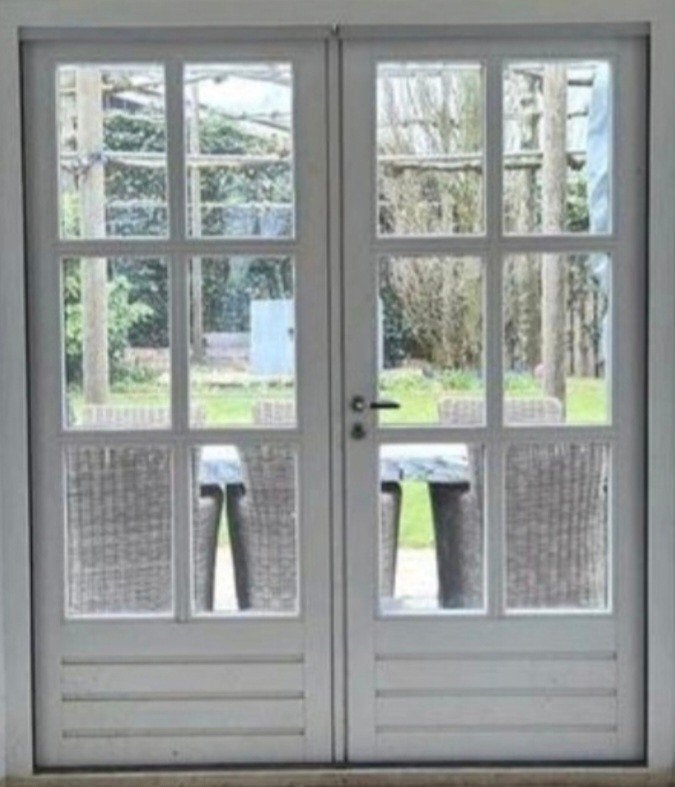 Tuindeuren openslaande deuren
Hardhout
Dubbelglas, Ophalen, Gebruikt, 120 cm of meer, Buitendeur