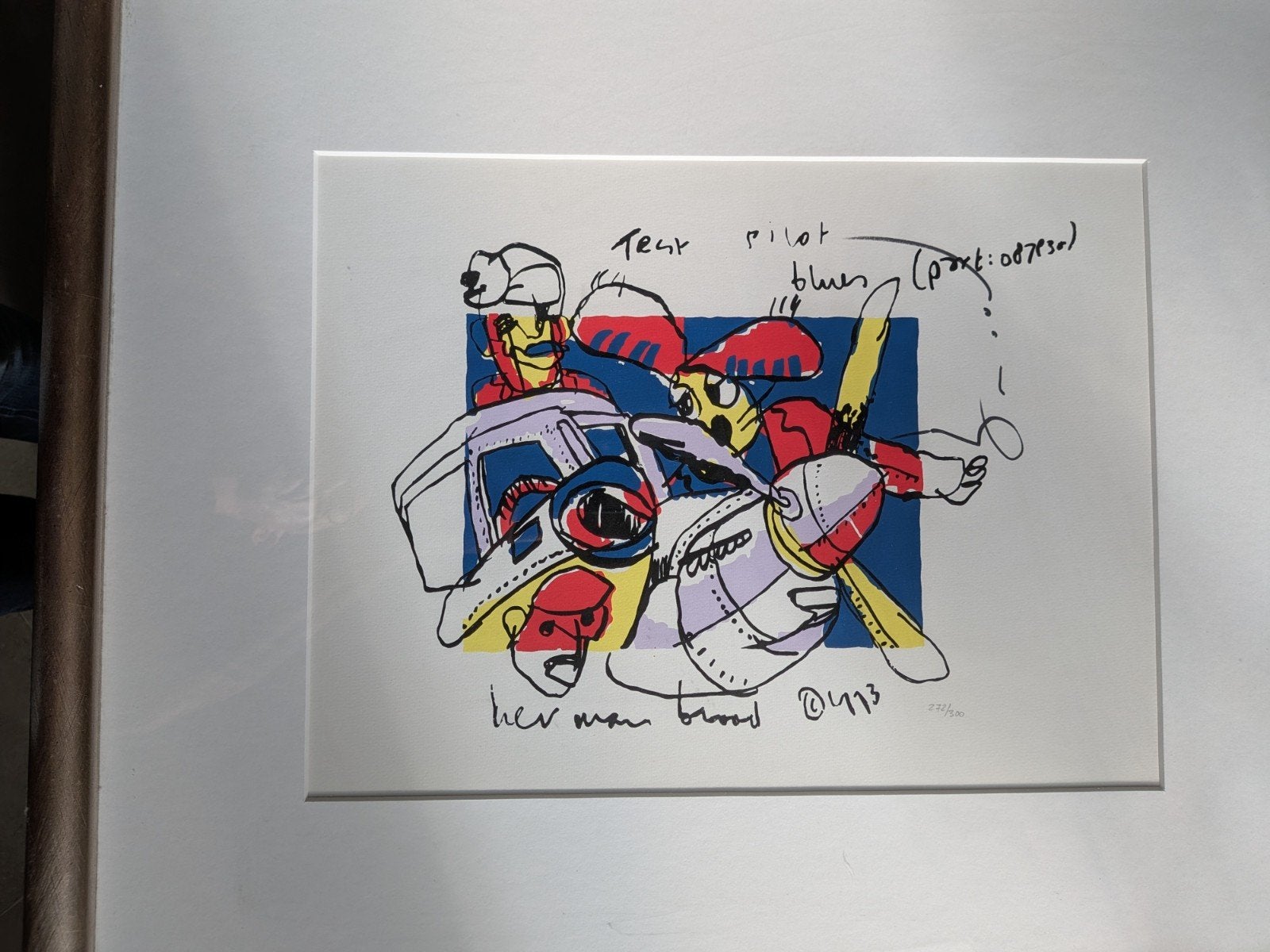 Originele zeefdruk Herman Brood - Test Pilot Blues, Antiek en Kunst, Gelimiteerde oplage, Ophalen of Verzenden, Overige onderwerpen