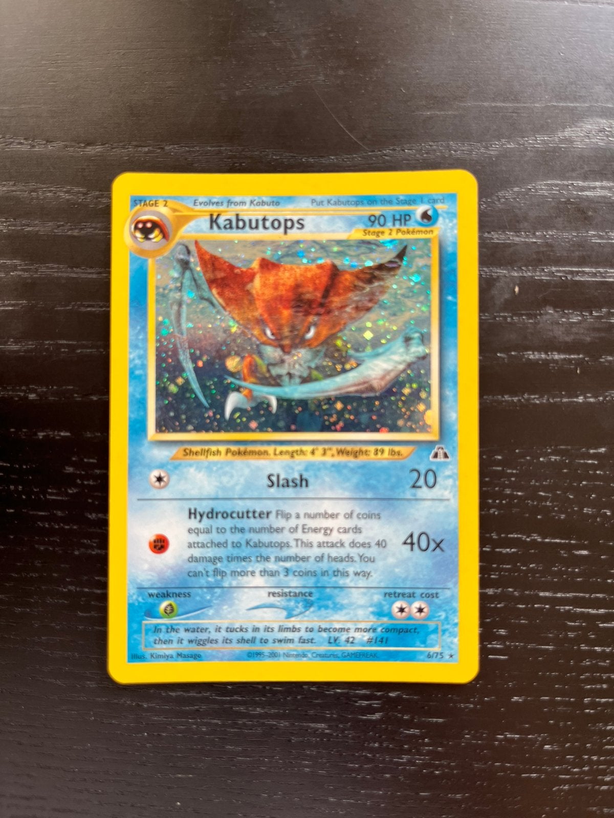 Kabutops holo 6/75 (NM) - Neo Discovery, Ophalen of Verzenden, Zo goed als nieuw, Losse kaart, Foil