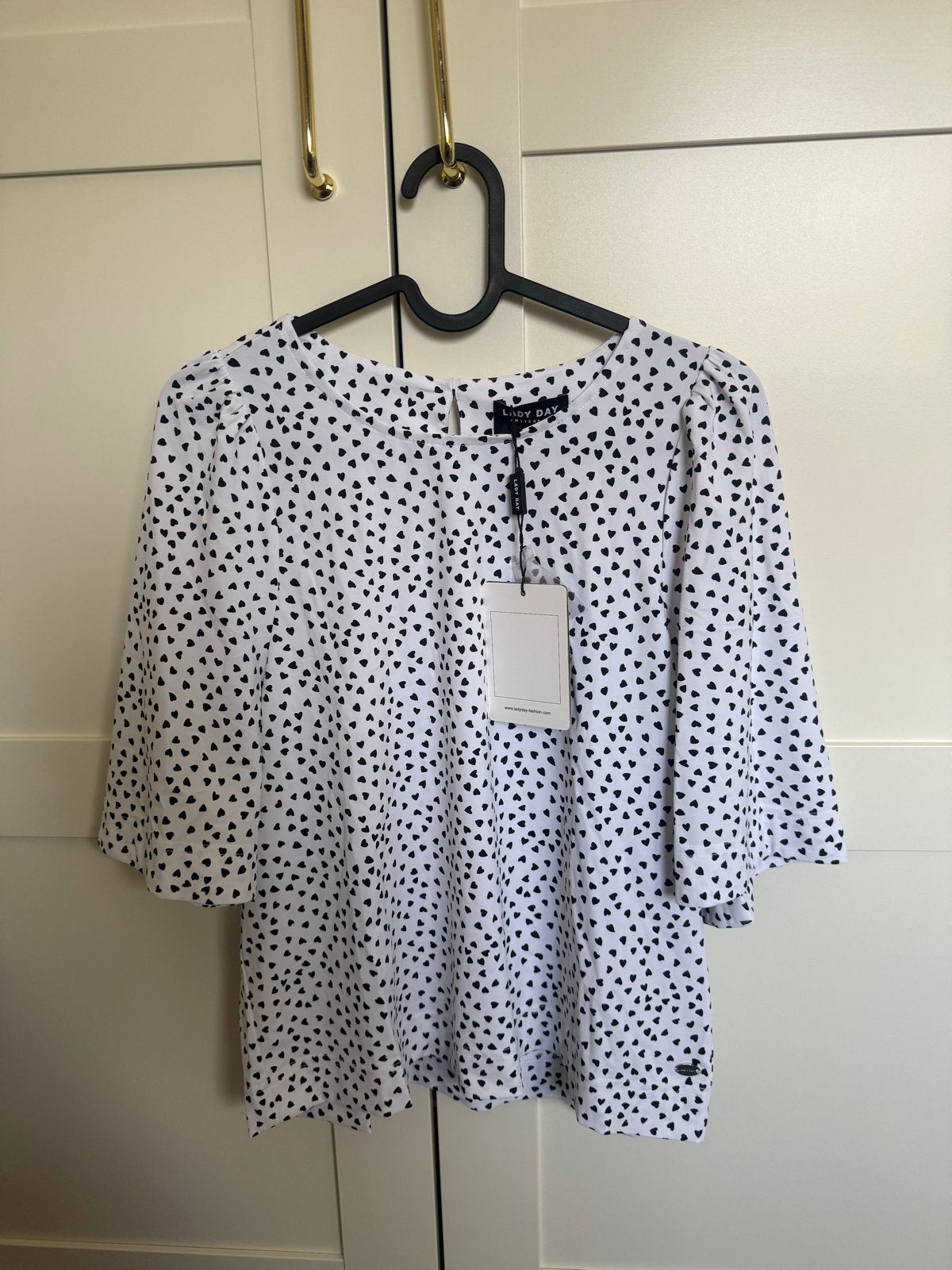 Lady Day Top met Hartjesprint - Nieuw met kaartjes, Maat 38/40 (M), Wit, Nieuw, Ophalen of Verzenden