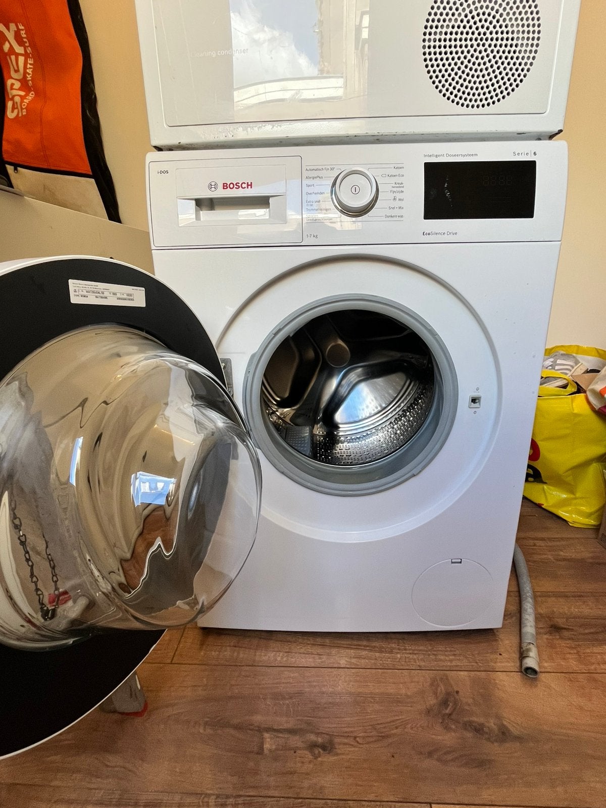 Bosch Serie 6 i-DOS wasmachine – EcoSilence Drive, Ophalen, Gebruikt, 85 tot 90 cm, 1200 tot 1600 toeren