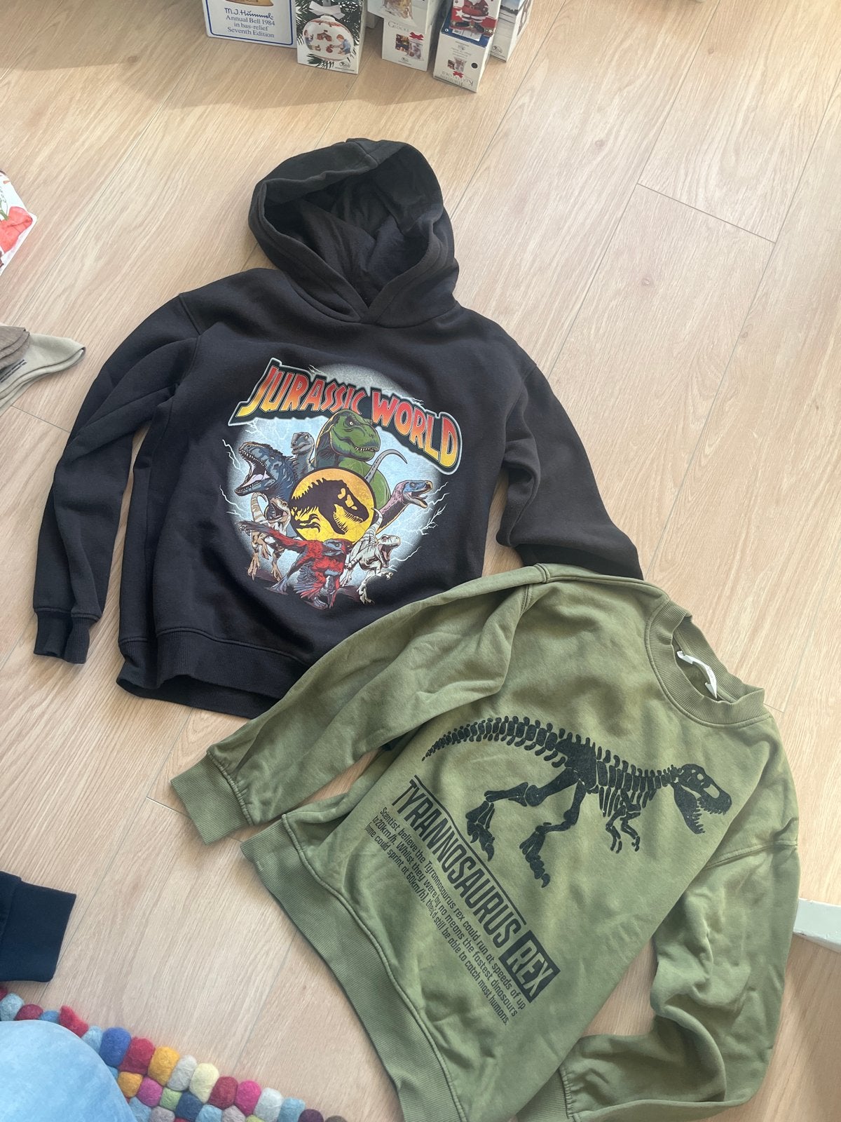 2x Trui/Hoodie Jurassic World & T-Rex - Maat 134/140, Ophalen of Verzenden, Zo goed als nieuw, Jongen of Meisje, Setje